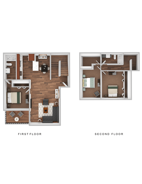 Floor plan for 3 beds, 2 baths, 1183 sqft